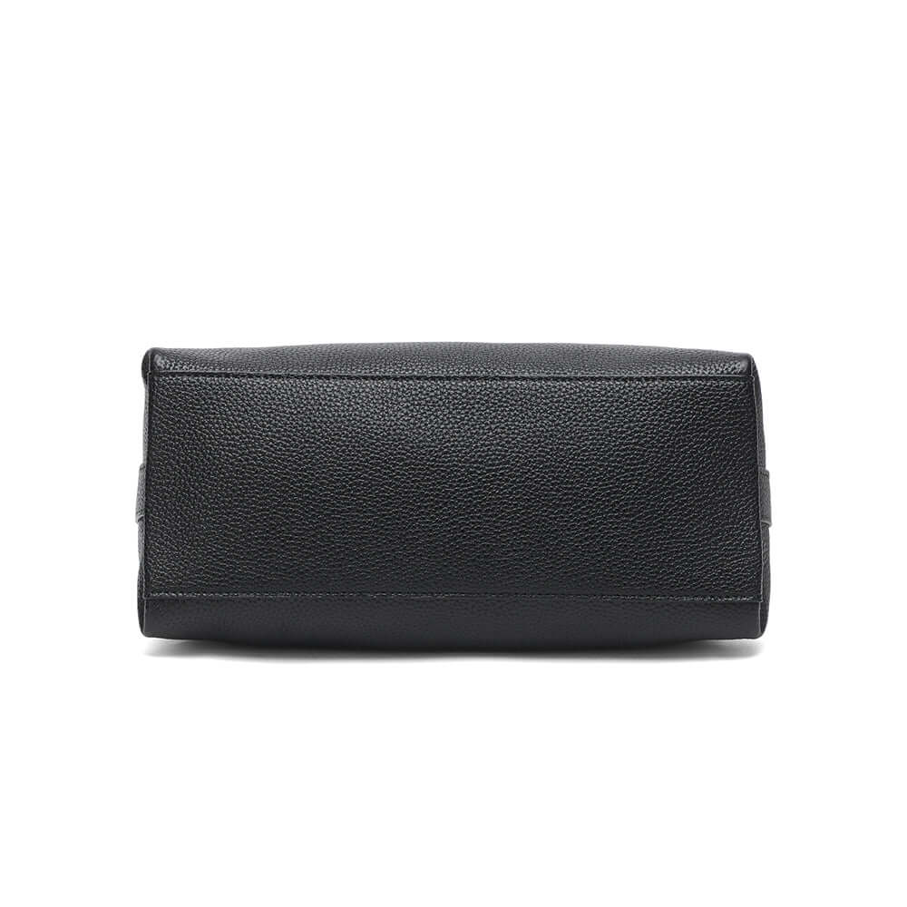 Bottom view of the leather handbag