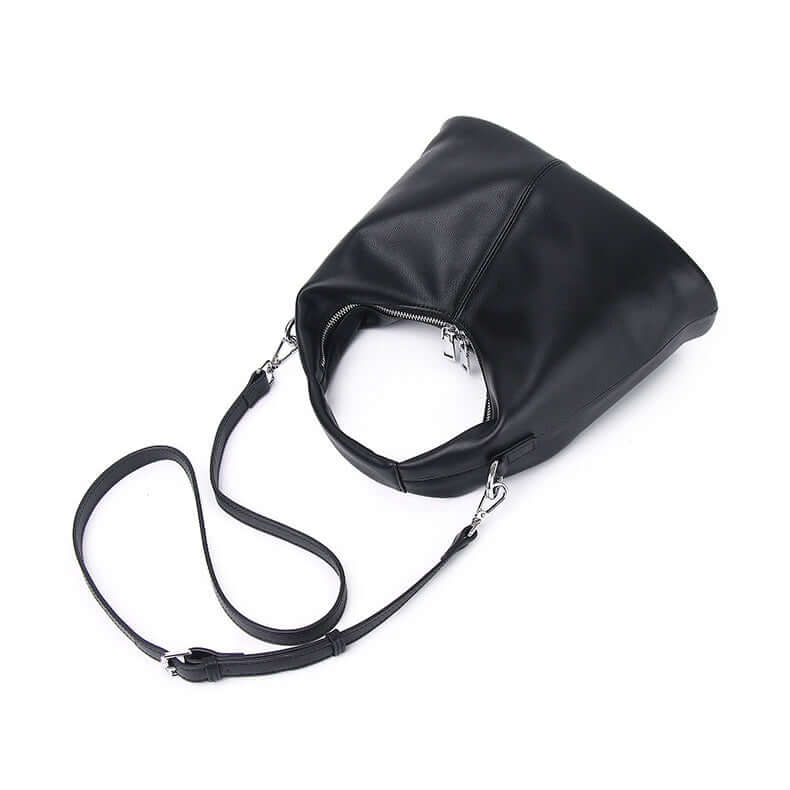 women’s black leather handbag with shoulder strap NZ