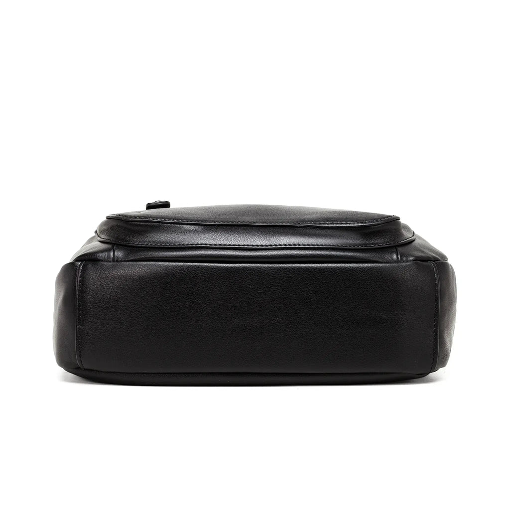 Black leather bag bottom