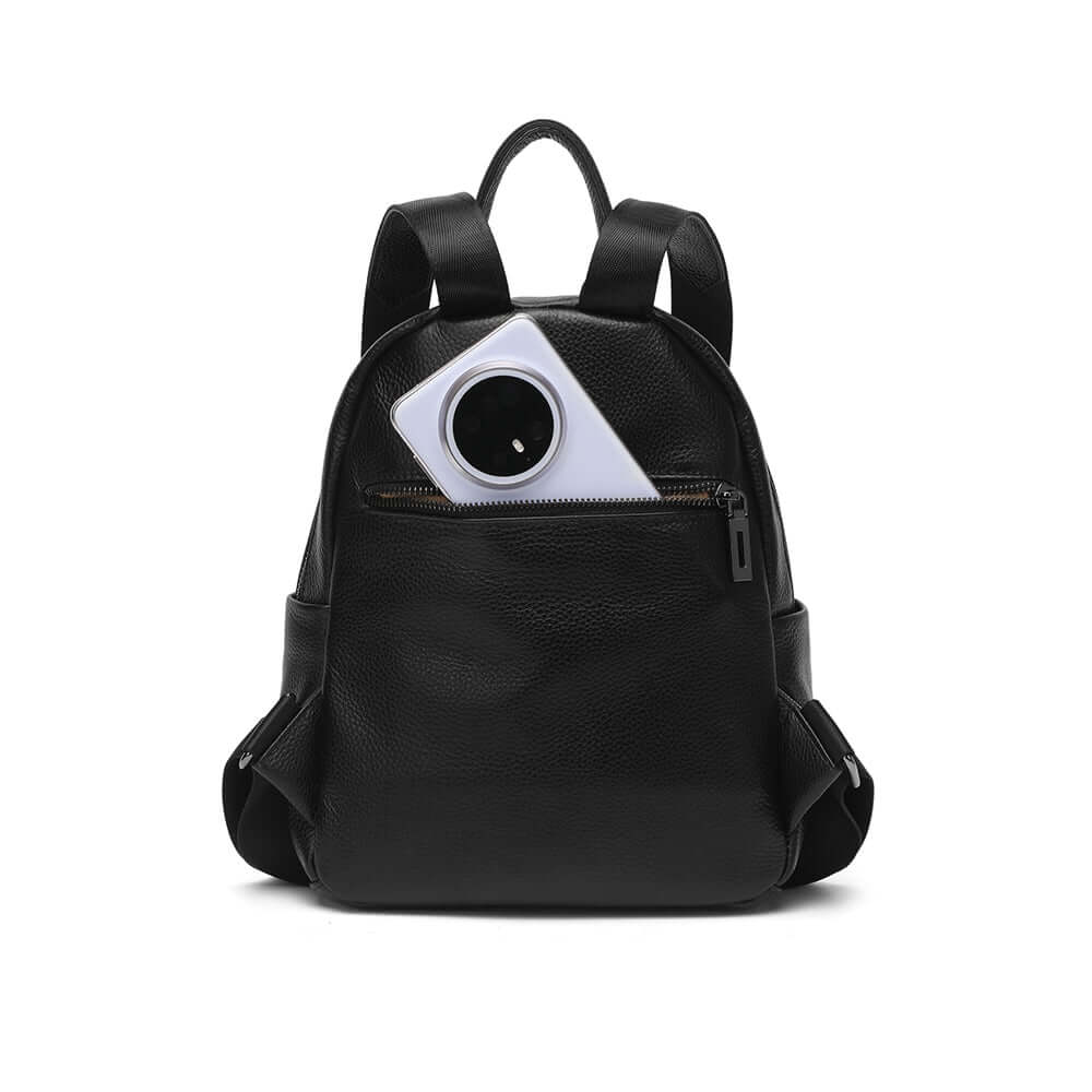 Back view of the leather mini backpack