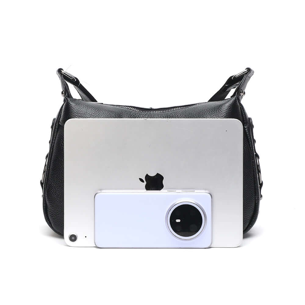 Black Leather shoulder bag size comparison