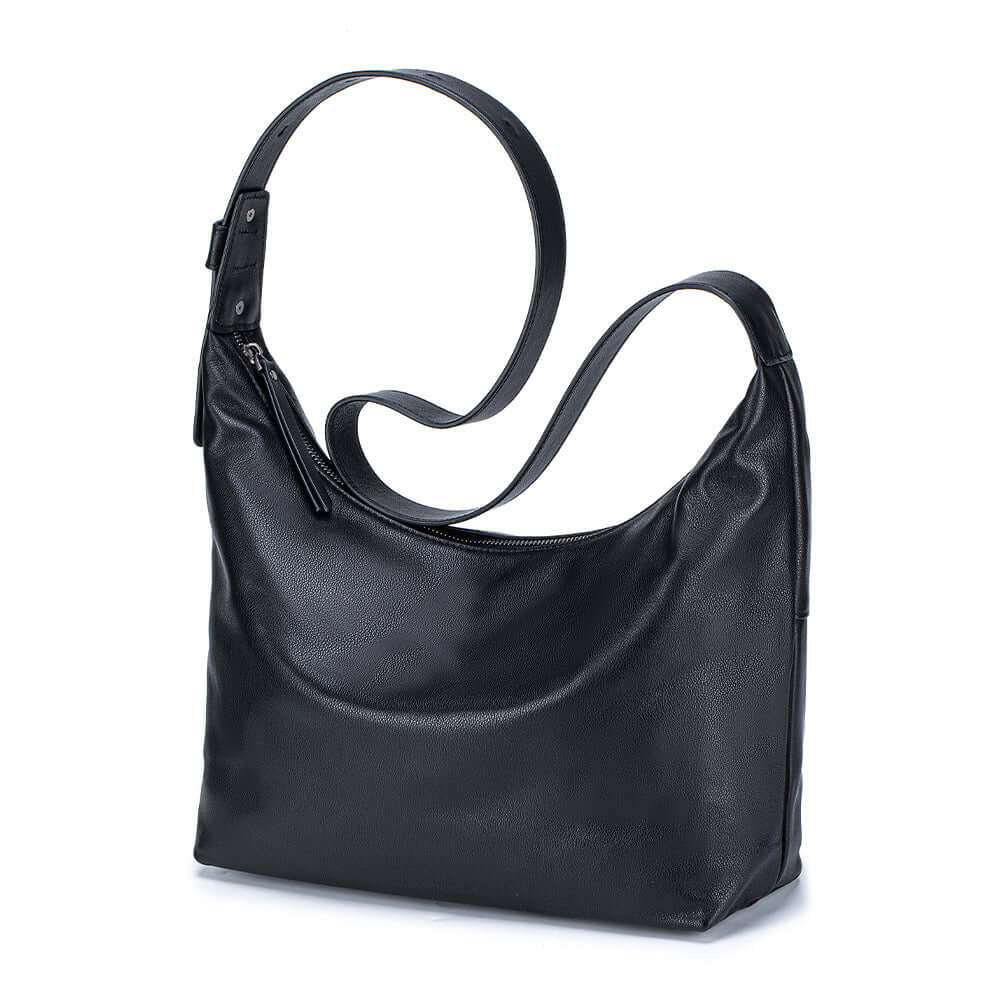 Side view of the women's leather shoulde bag.
