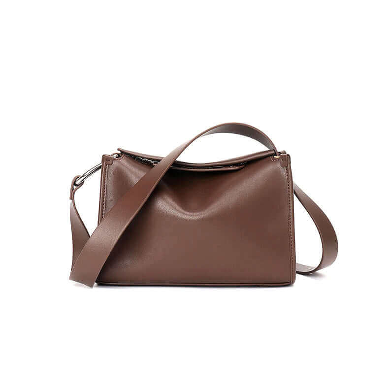 Elegant brown leather shoulder bag, designed for women in NZ.