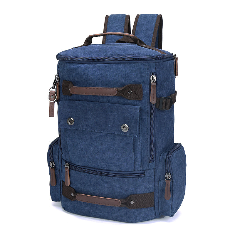 Canvas backpack with a spacious compartment designed for a 15.6-inch laptop.