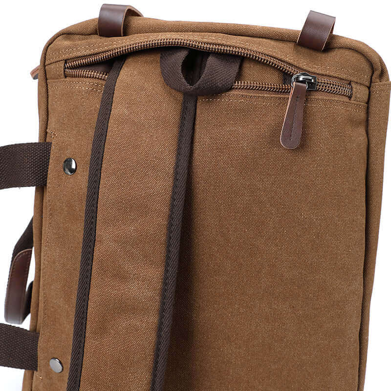 Back detail of the canvas laptop bag