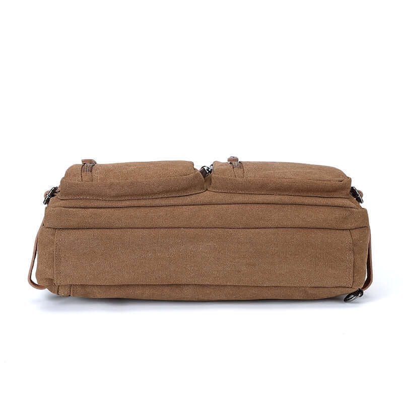 Bottom view of canvas laptop bag