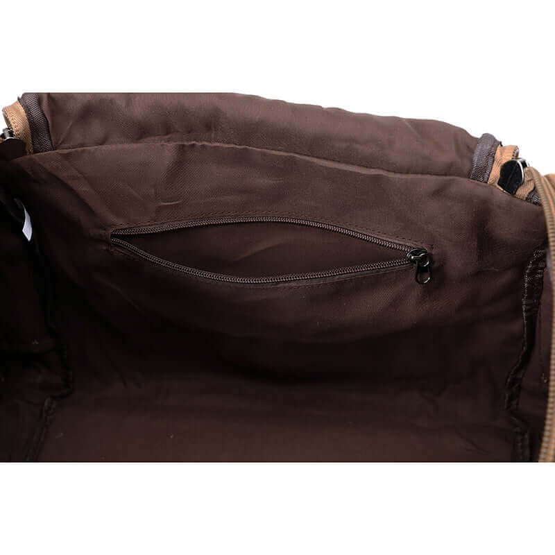 Internal structure of the canvas luggage bag.