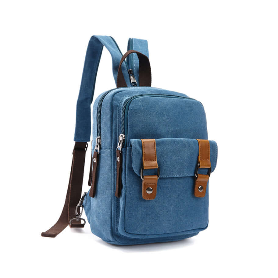 Lightweight small canvas backpack for everyday travel use