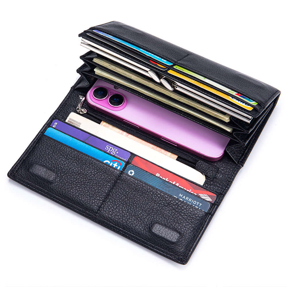 Neatly arranged card slots inside