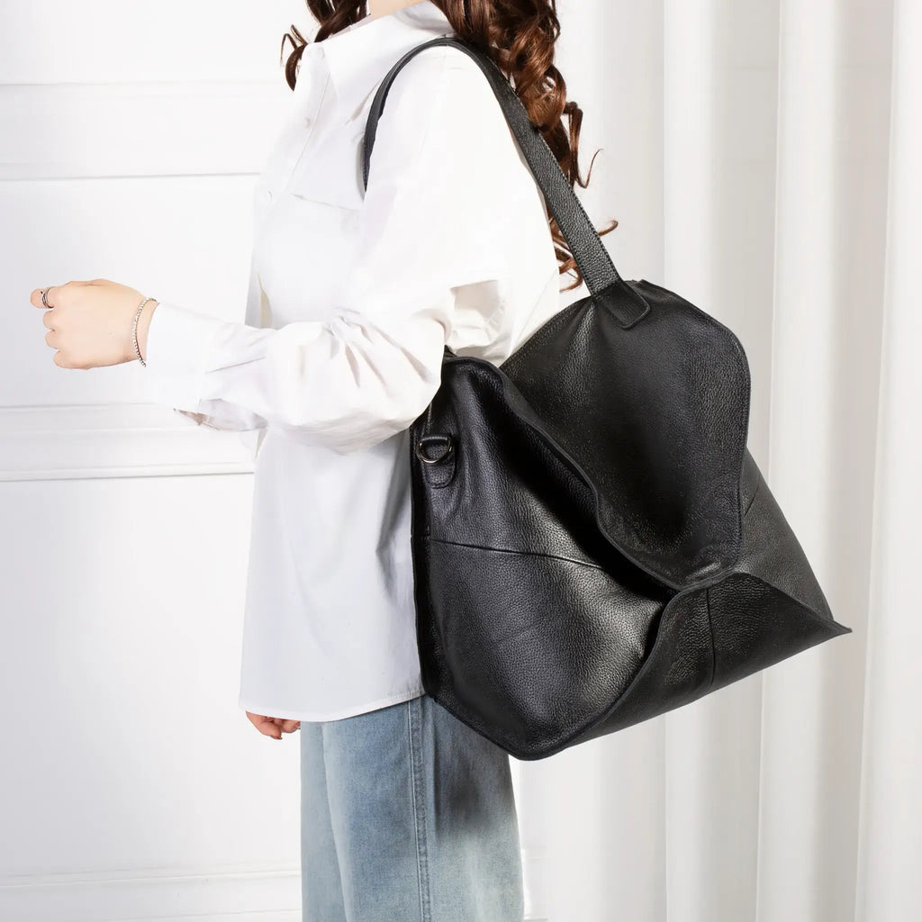 Casual and soft leather tote bag for women