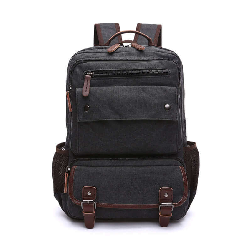 Casual canvas backpack suitable for both men and women, ideal for daily use.