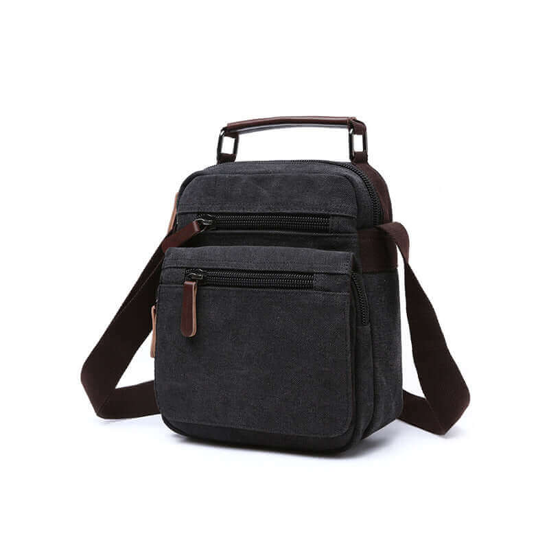 Casual men's canvas crossbody bag, ideal for carrying essentials with a stylish design.