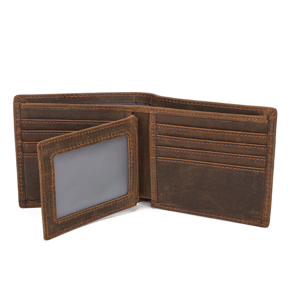 Classic style men's leather bifold wallet