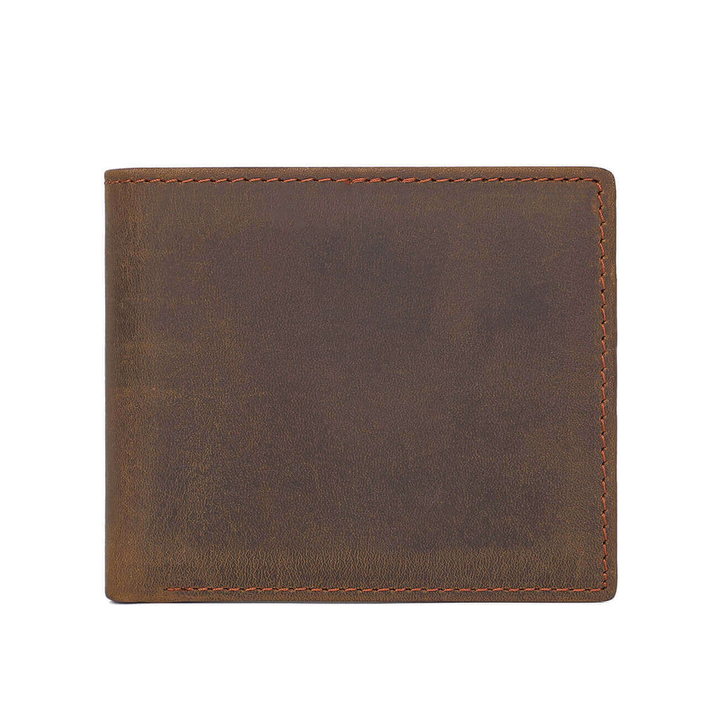 Compact leather bifold wallet with spacious compartments