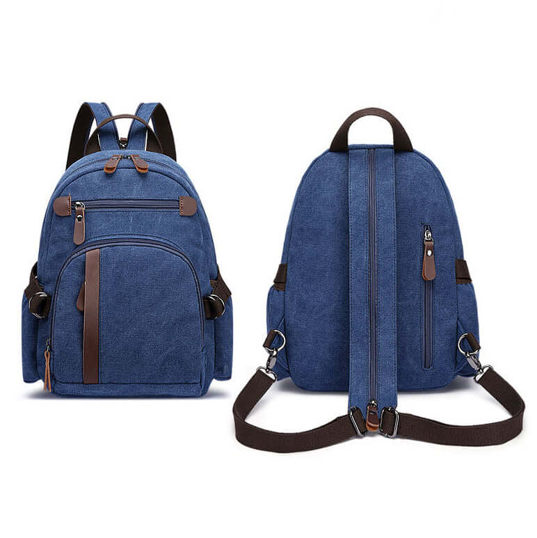 Compact canvas sling bag with dual adjustable shoulder straps