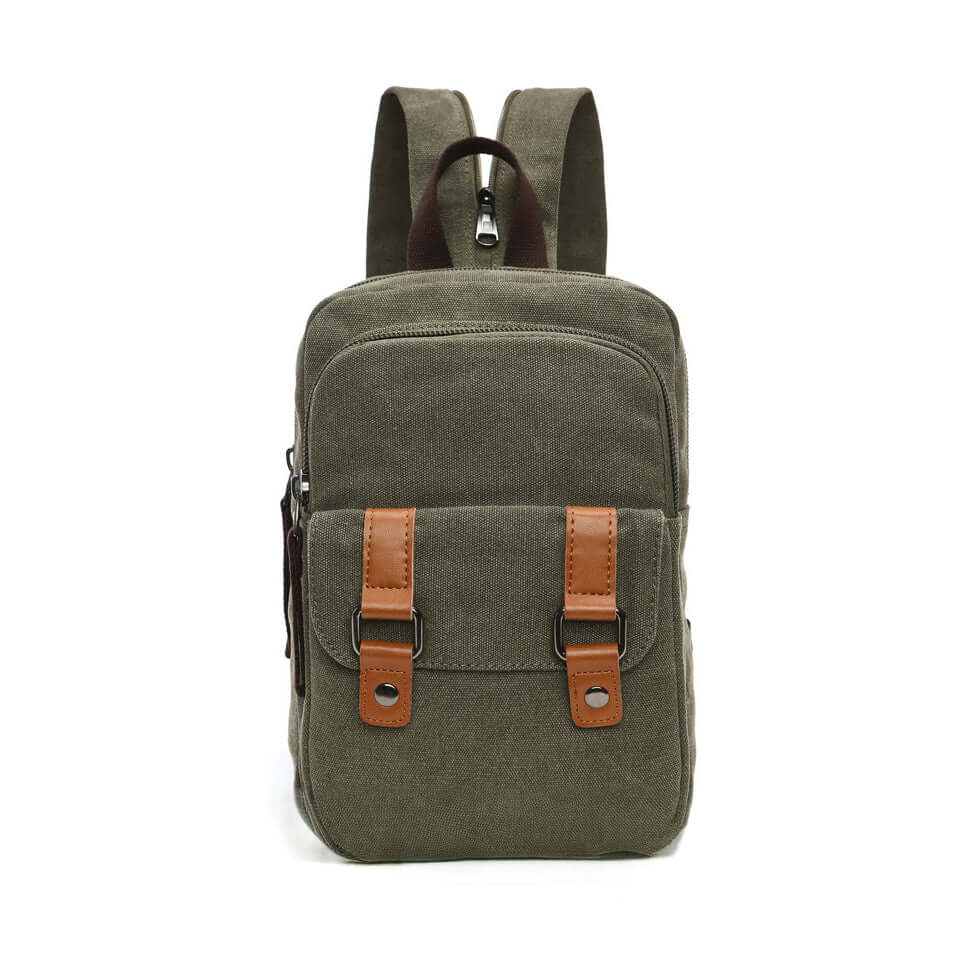 Casual women’s convertible canvas backpack in green