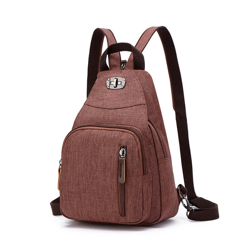 Brown crossbody sling backpack for casual women’s use