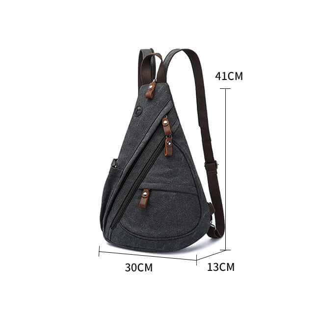 Sling bag for daily use and short travel in durable canvas