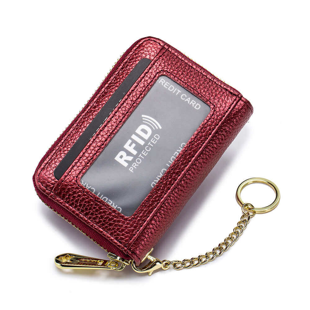 Card holder wallet with detachable keychain