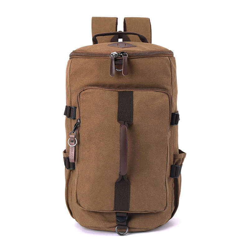 Eco-friendly canvas backpack made from sustainable materials.