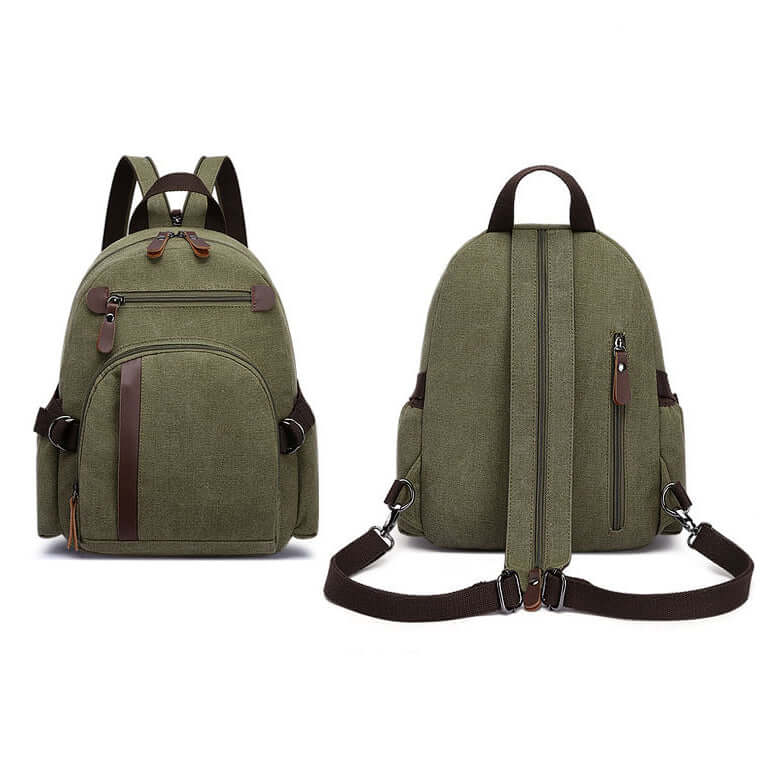Everyday use sling backpack in light canvas material