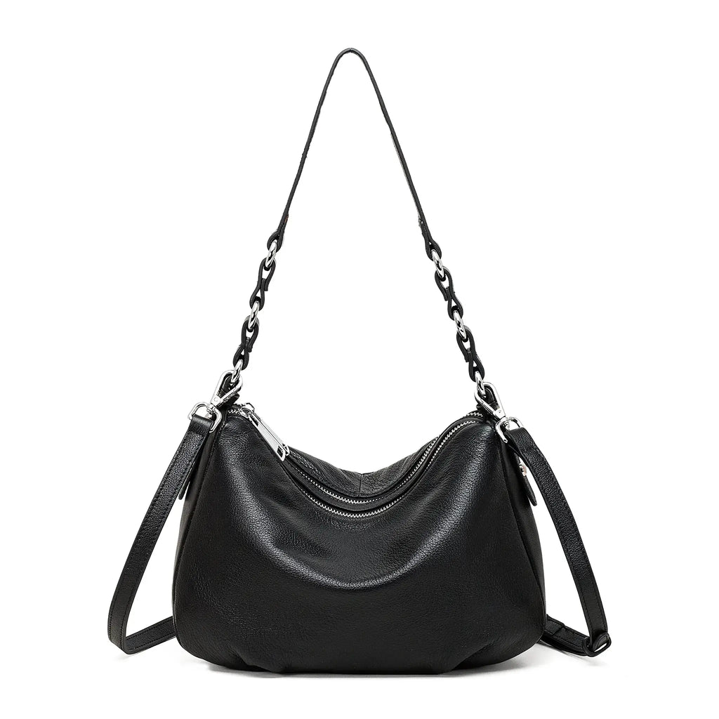 Lightweight leather handbag for everyday use