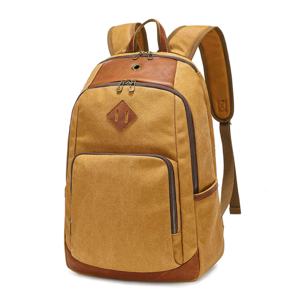 Fashion canvas backpack with zipper pockets for easy organization.