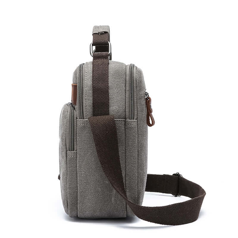Side view showing bag depth and shape