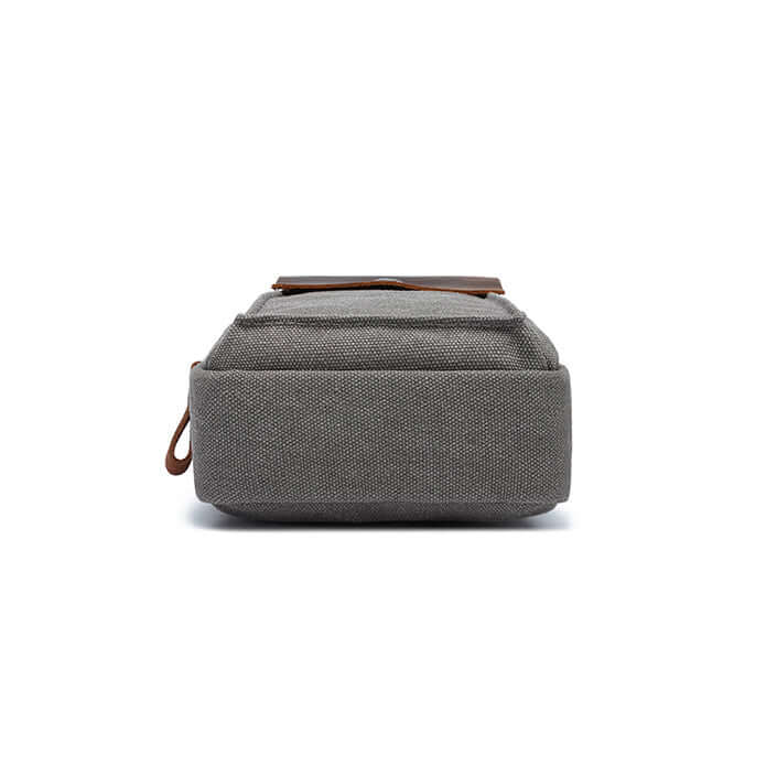 Grey canvas small crossbody bag