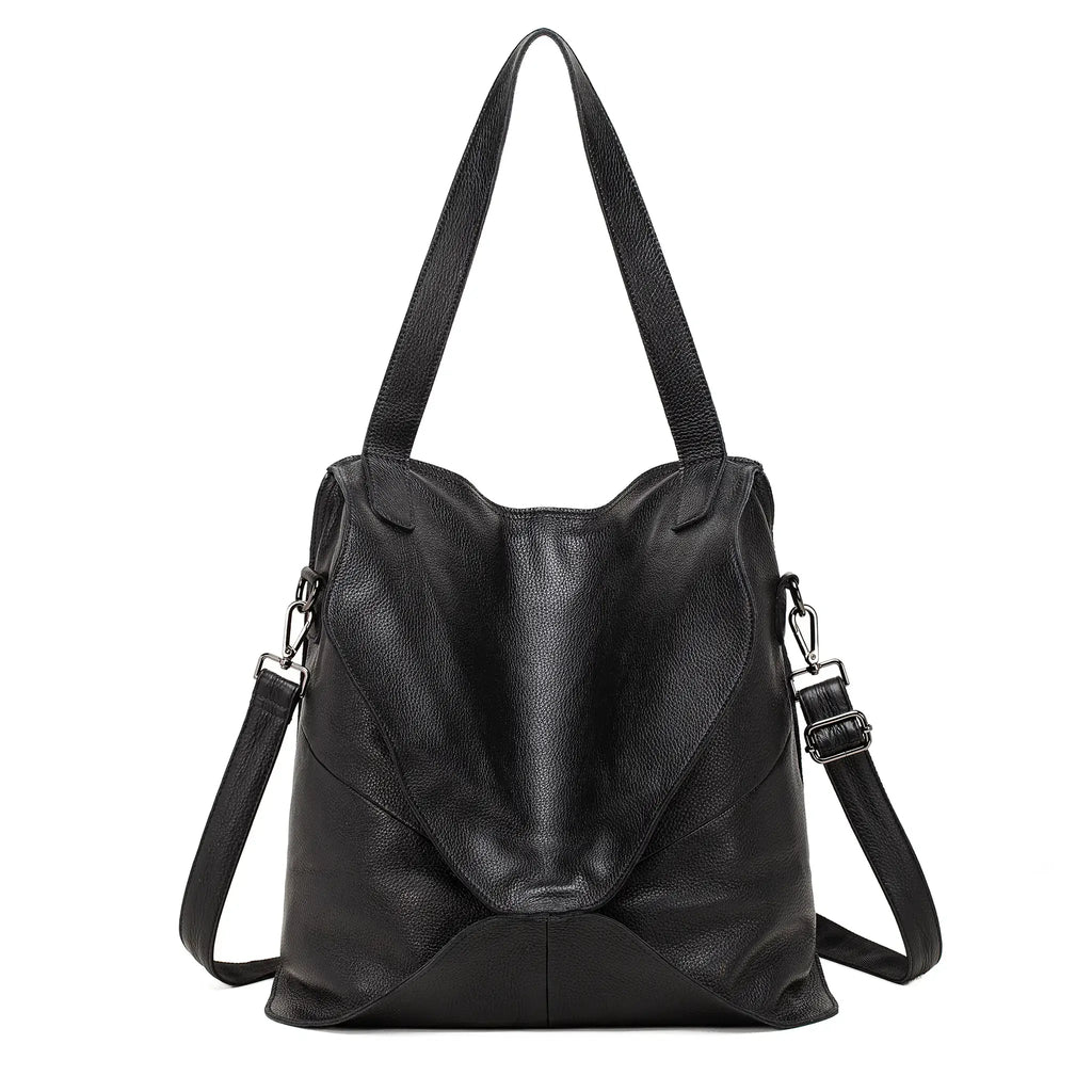 Large capacity leather tote for daily essentials