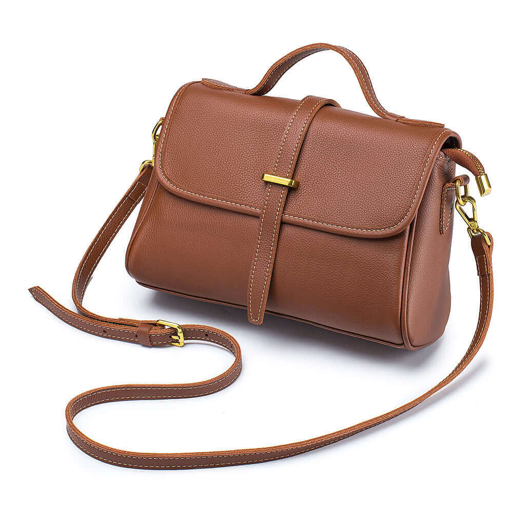 Adjustable strap on the leather crossbody bag for versatile carrying in NZ.