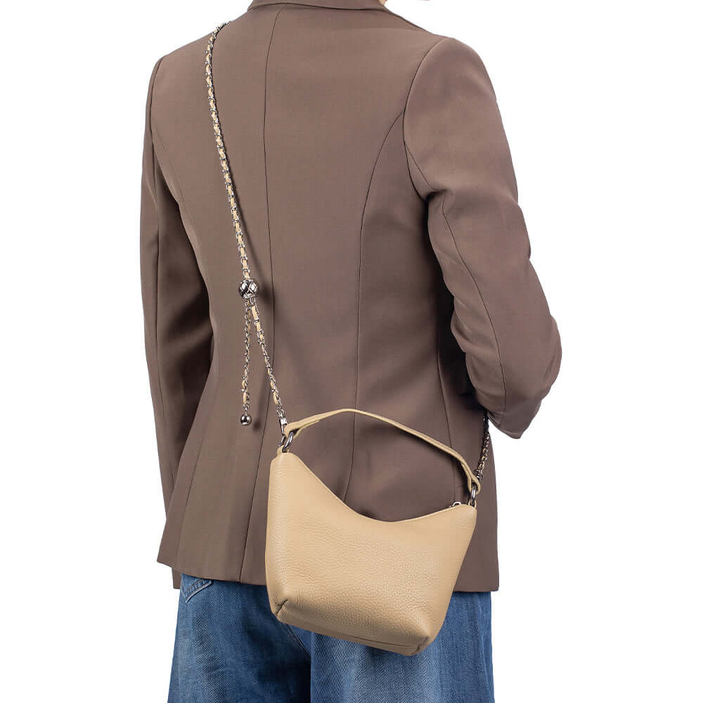 Leather mini handbag scale reference