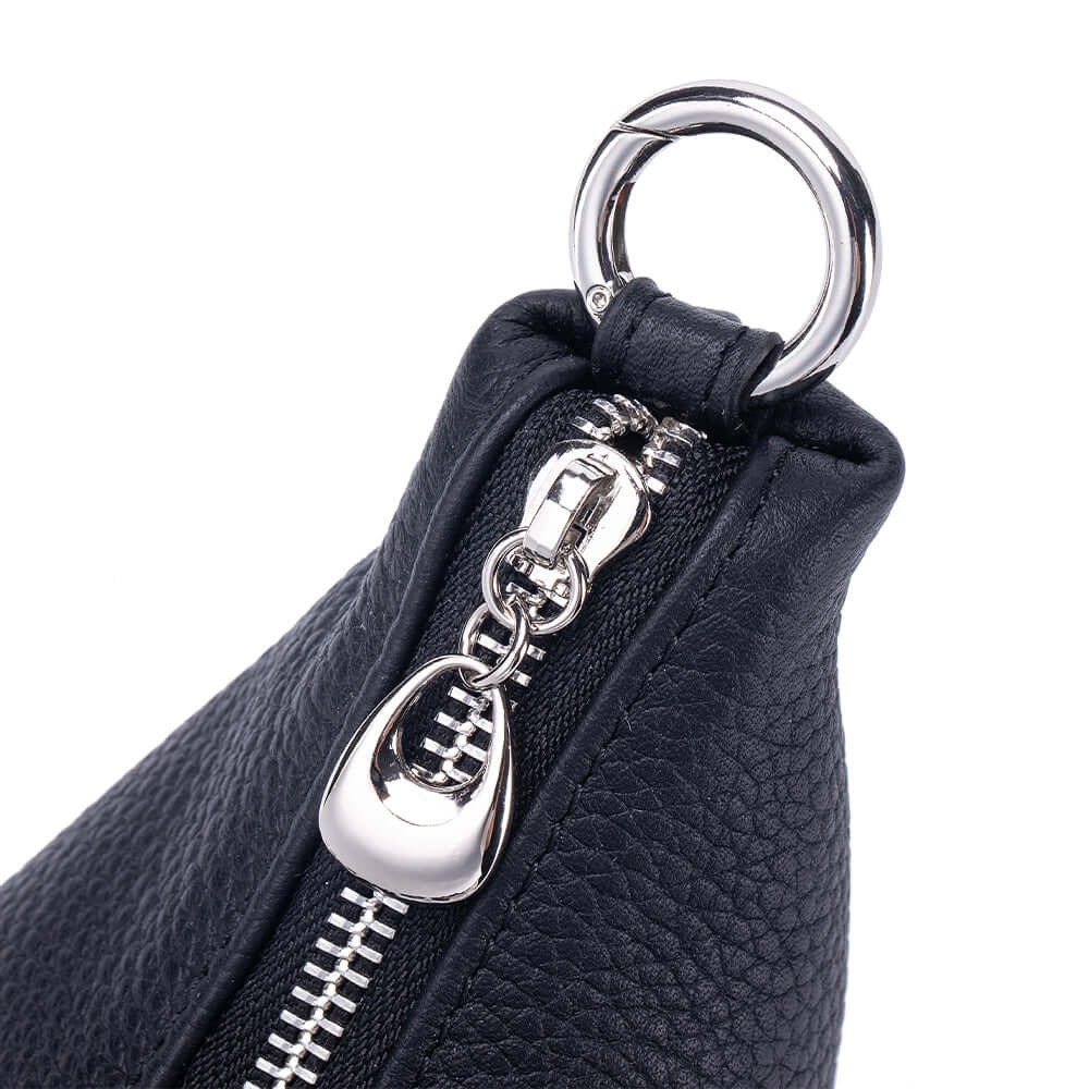 Top view of leather crossbody bag