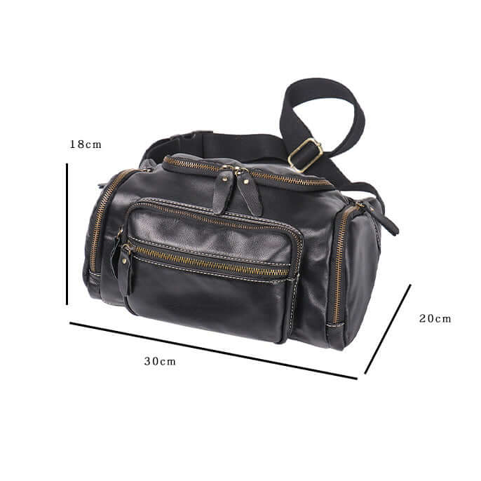 size chart of men’s leather crossbody waist bag