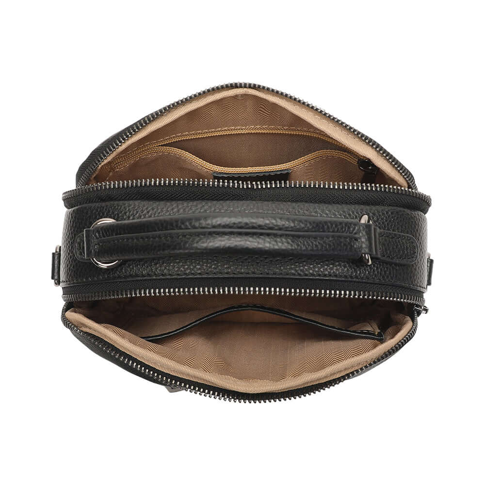 Interior layout with compartments and pockets