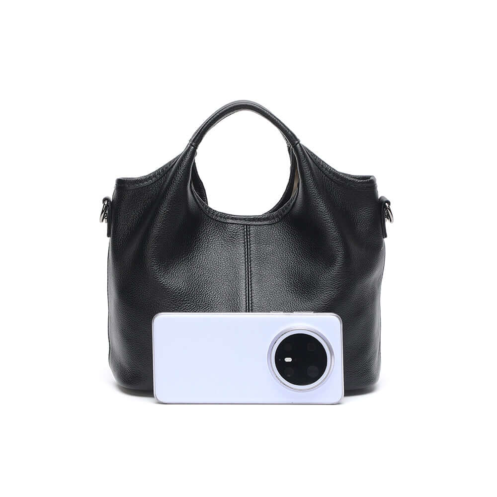 Handbag size comparison with mobile phone