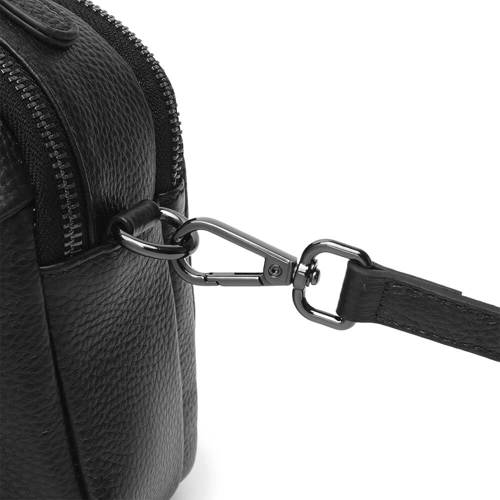 Pebbled cowhide leather texture closeup