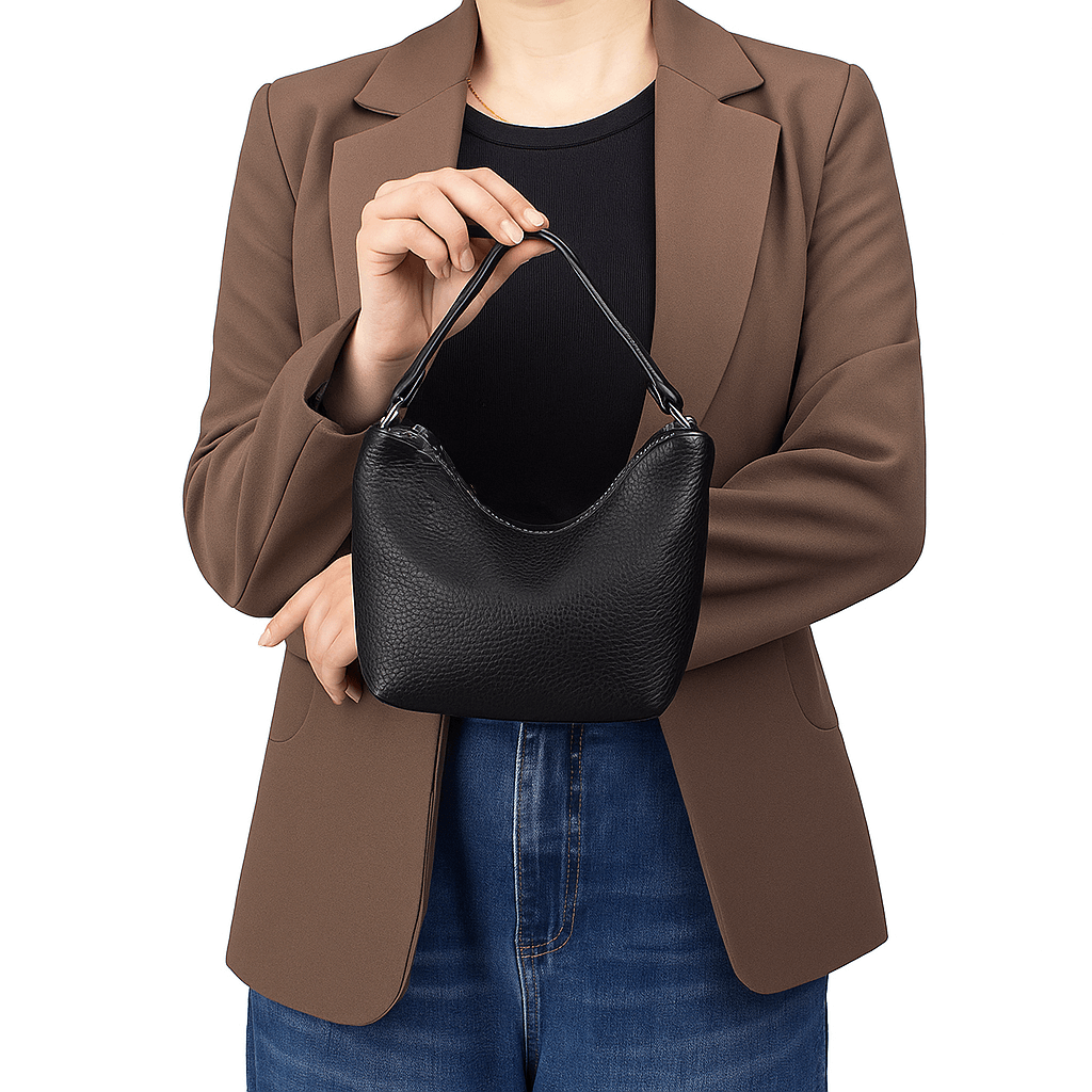 Leather mini handbag scale reference