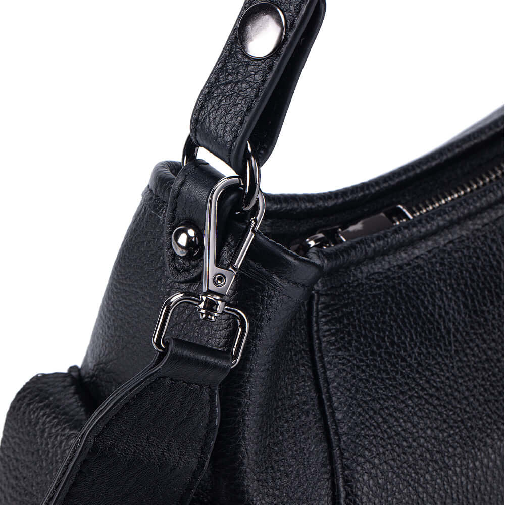 Close-up texture of soft grain genuine leather.