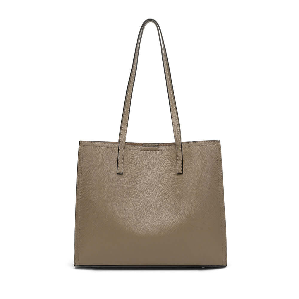 Leather tote bag front view