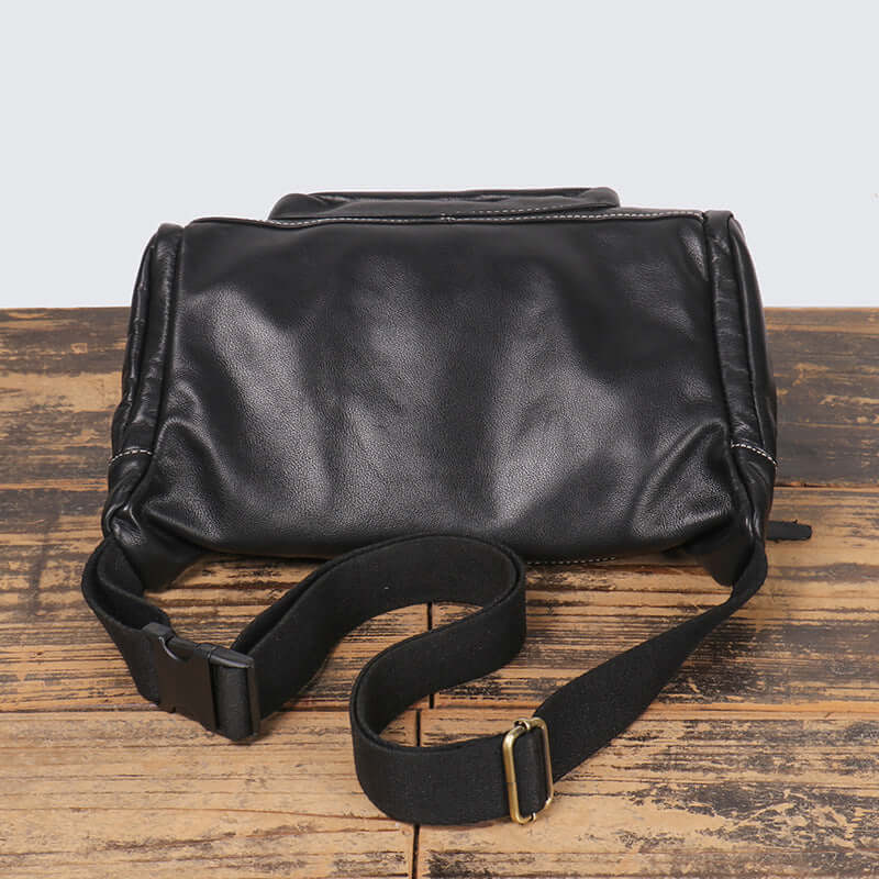 back view of multi-way leather waist and shoulder bag