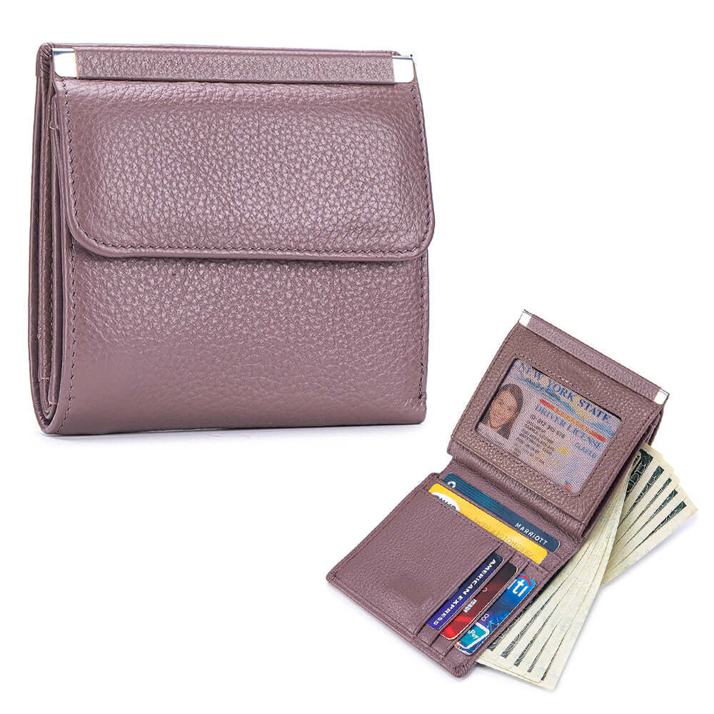 Light purple wallet with card slots and money pocket