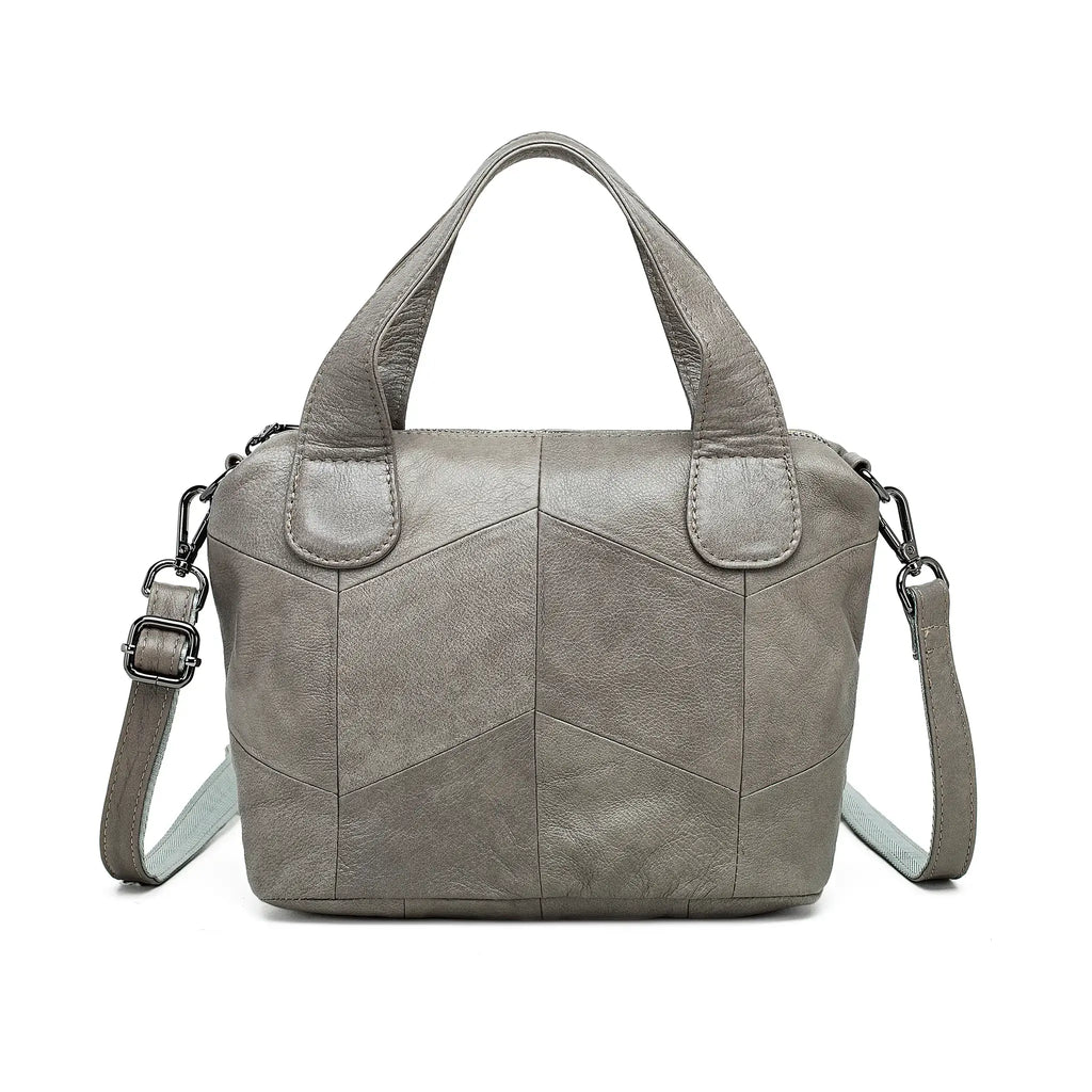 Lightweight black leather shoulder bag