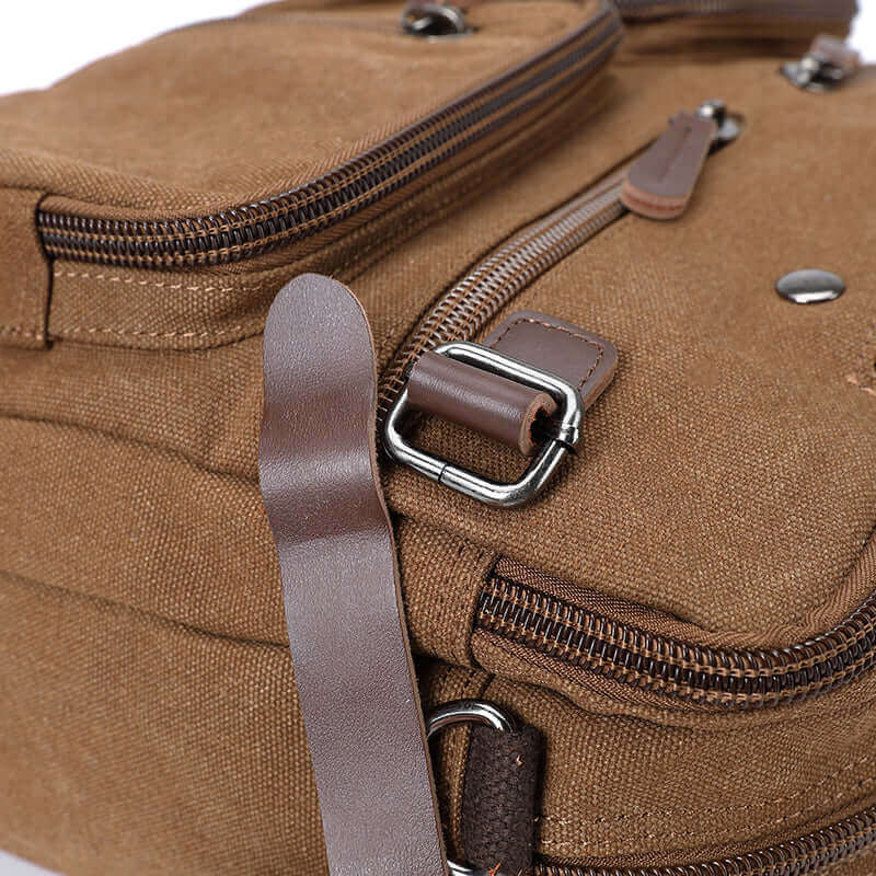 Details of the men canvas laptop bag