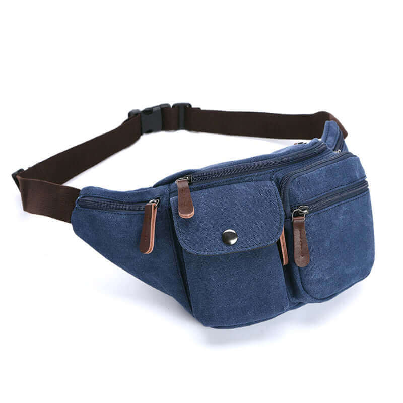  Organized pockets on men's canvas bum bag