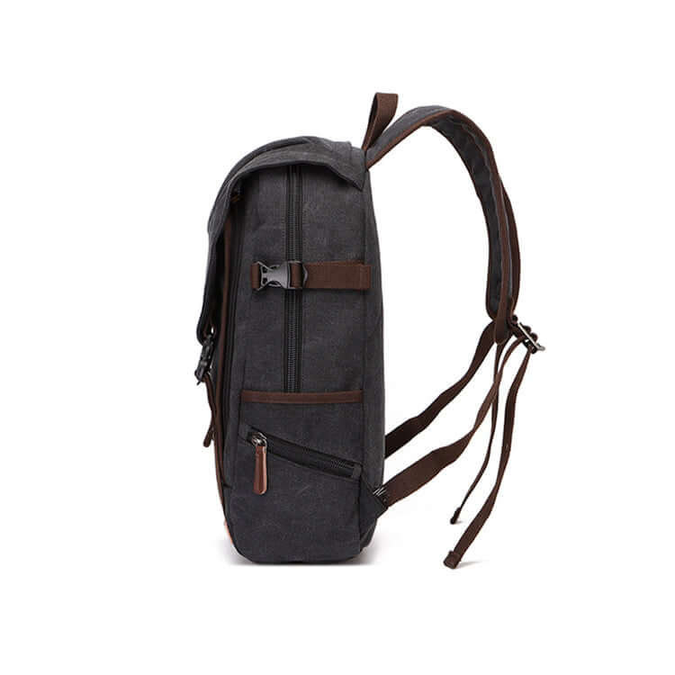 Canvas backpack with adjustable padded shoulder straps