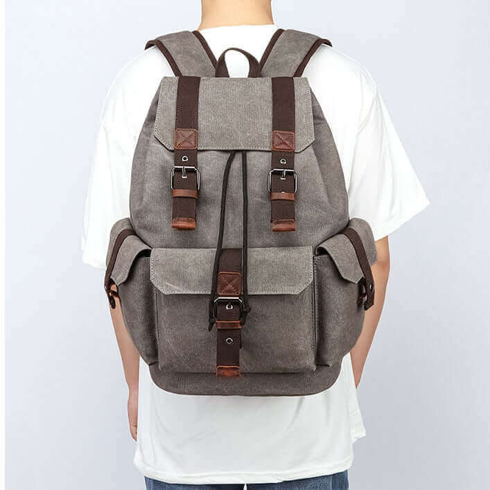 Men's canvas laptop backpack