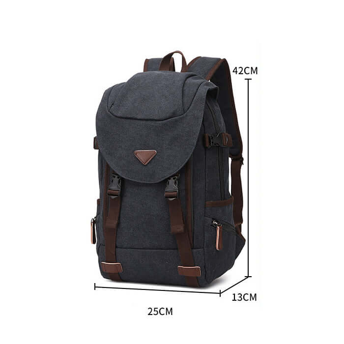 Canvas backpack for daily essentials and laptop