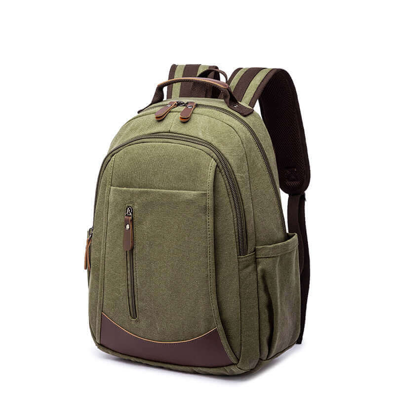 Men's casual canvas backpack with 23L capacity, ideal for work or study.