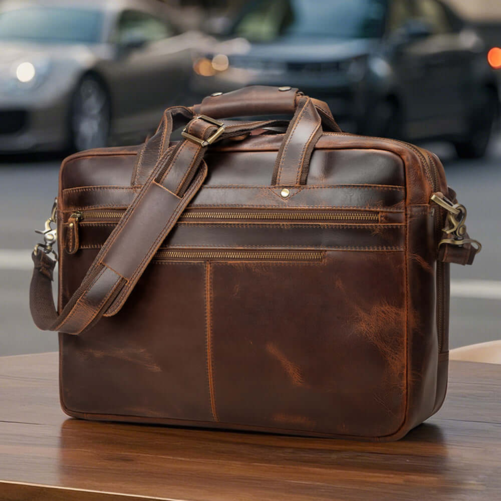 Crazy horse leather texture detail